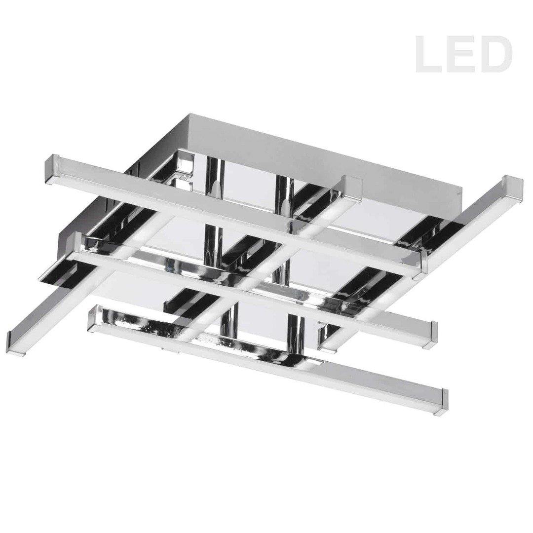 LED Steel with Acrylic Diffuser Square Flush Mount - LV LIGHTING