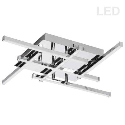 LED Steel with Acrylic Diffuser Square Flush Mount - LV LIGHTING