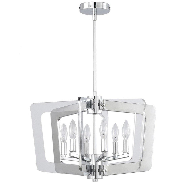 Polished Chrome with Clear Crylic Frame Chandelier - LV LIGHTING