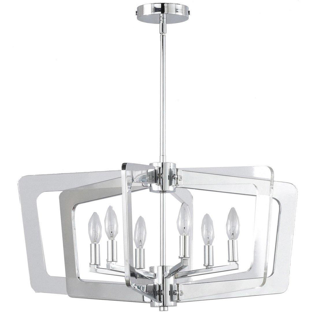 Polished Chrome with Clear Crylic Frame Chandelier - LV LIGHTING