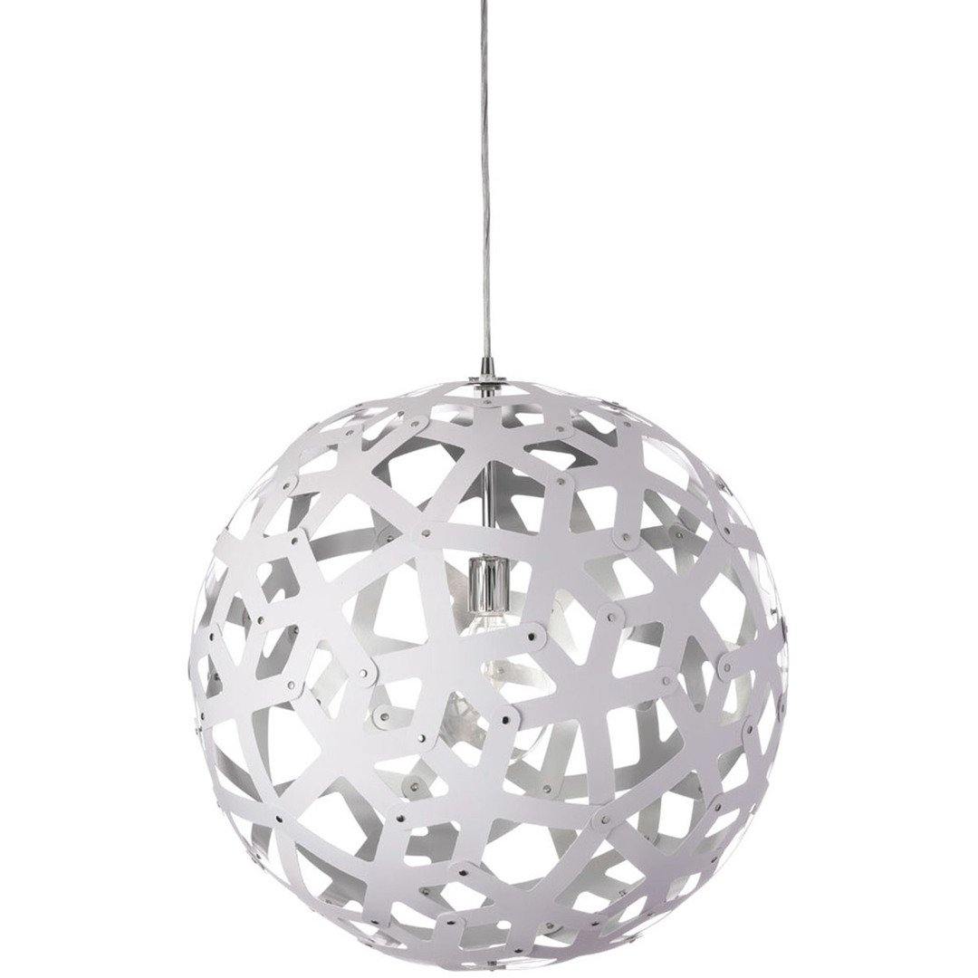 Polished Chrome with White on Silver Open Shade Pendant - LV LIGHTING