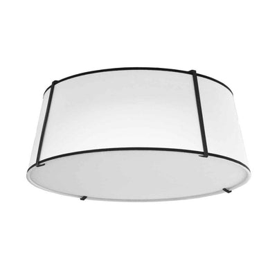 Steel with Fabric Shade Round Flush Mount - LV LIGHTING