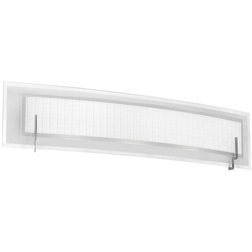 Satin Chrome with Patterned Curve Glass Vanity Light - LV LIGHTING