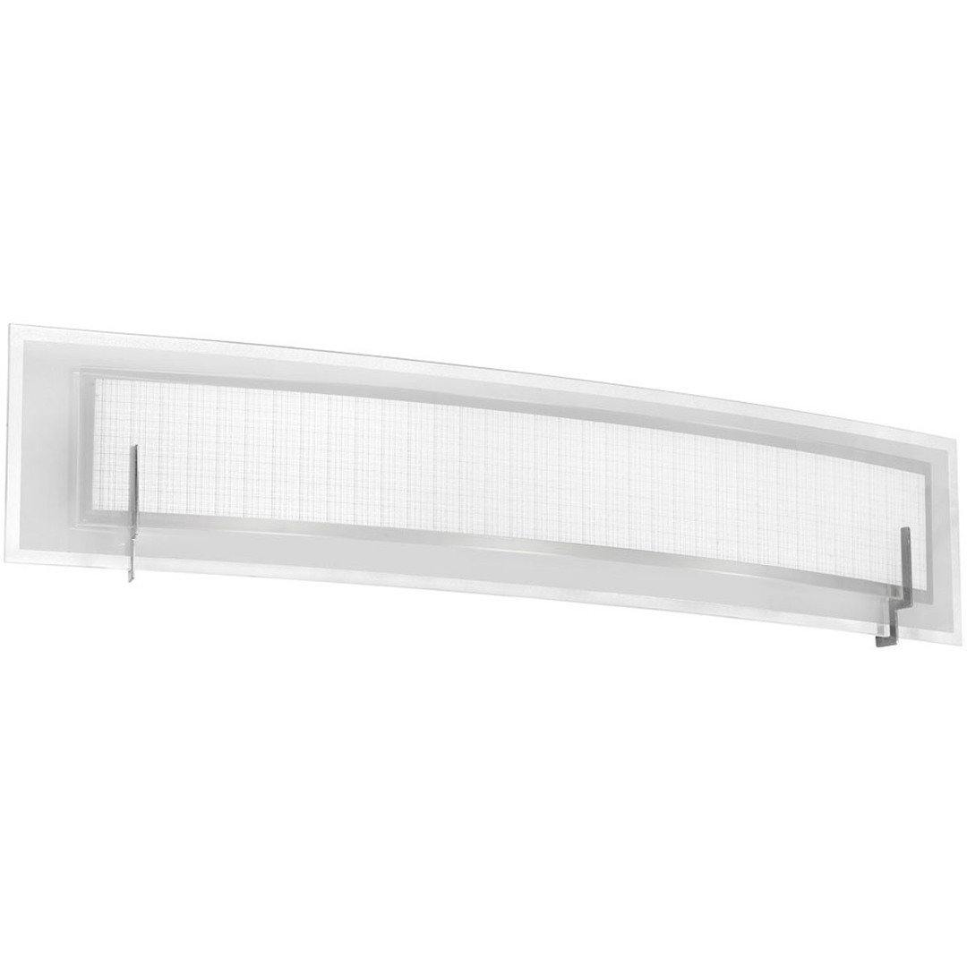 Satin Chrome with Patterned Curve Glass Vanity Light - LV LIGHTING