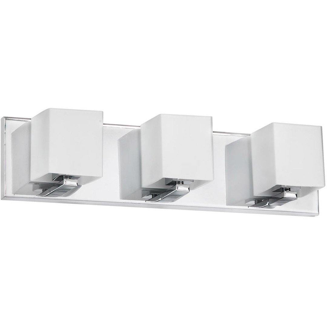 Polished Chrome with Square Matte White Glass Shade Vanity Light - LV LIGHTING