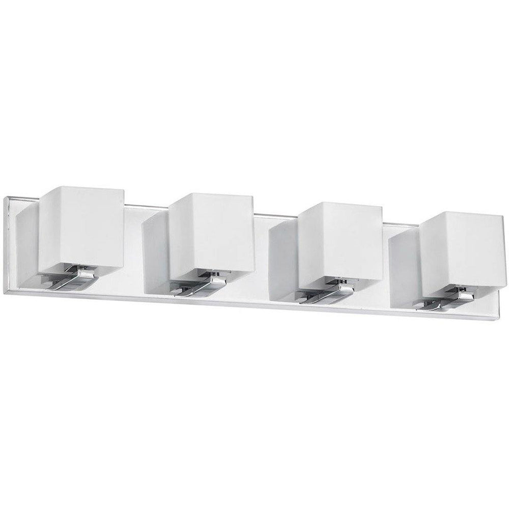 Polished Chrome with Square Matte White Glass Shade Vanity Light - LV LIGHTING