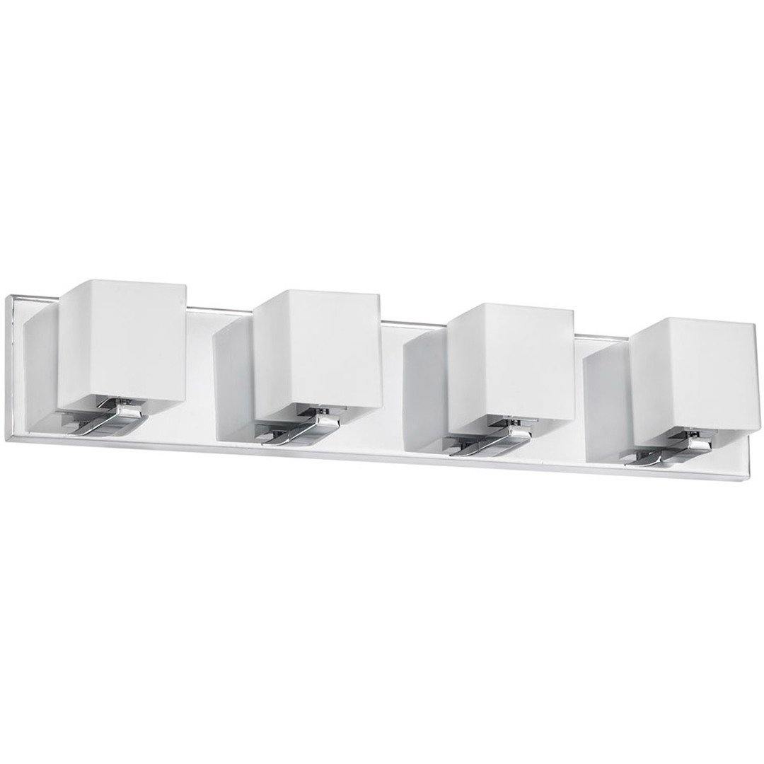 Polished Chrome with Square Matte White Glass Shade Vanity Light - LV LIGHTING