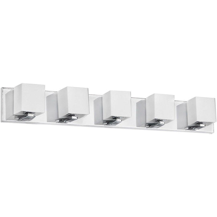 Polished Chrome with Square Matte White Glass Shade Vanity Light - LV LIGHTING