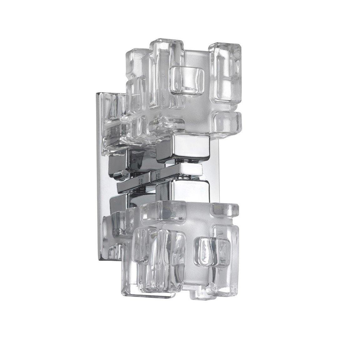 Polished Chrome with Clear and Frosted Glass Wall Sconce - LV LIGHTING