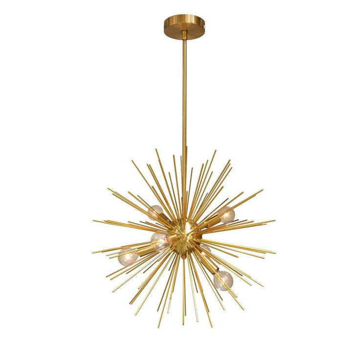 Steel with Rod Burst Chandelier - LV LIGHTING