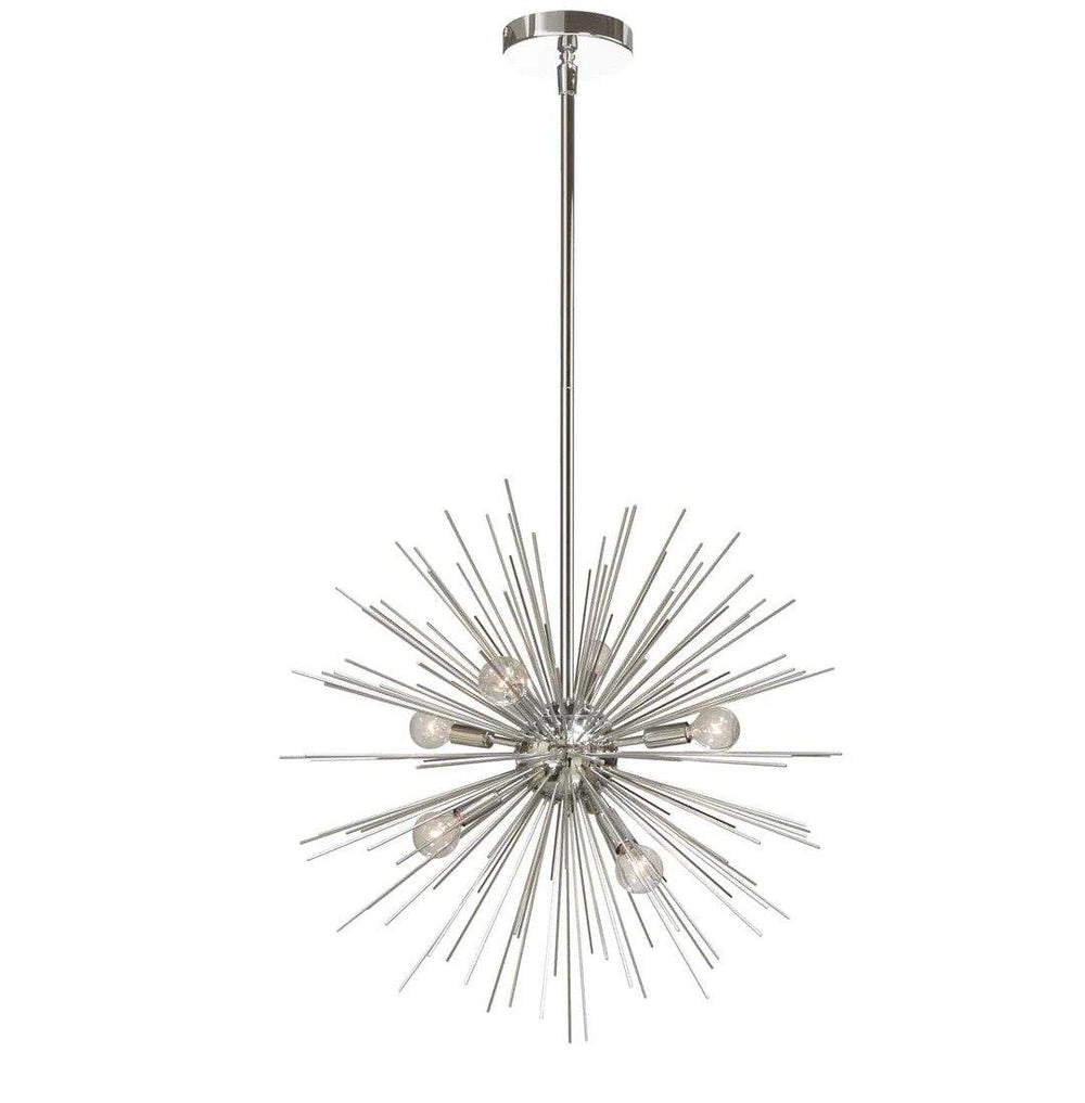 Steel with Rod Burst Chandelier - LV LIGHTING
