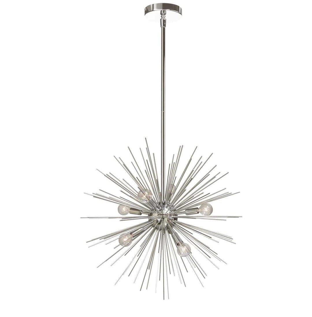Steel with Rod Burst Chandelier - LV LIGHTING