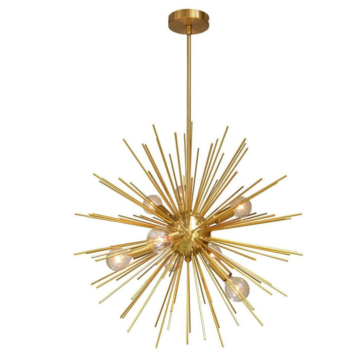 Steel with Rod Burst Chandelier - LV LIGHTING