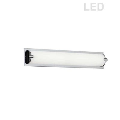 LED Polished Chrome with Matte White Cylindrical Glass Shade Vanity Light - LV LIGHTING