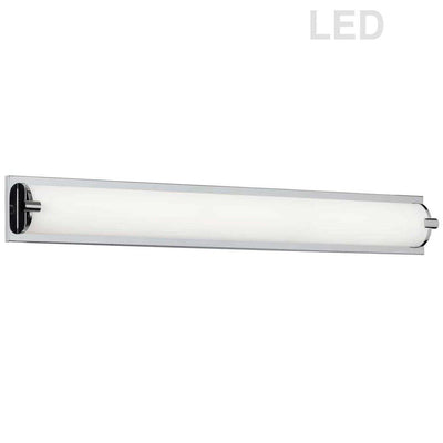 LED Polished Chrome with Matte White Cylindrical Glass Shade Vanity Light - LV LIGHTING