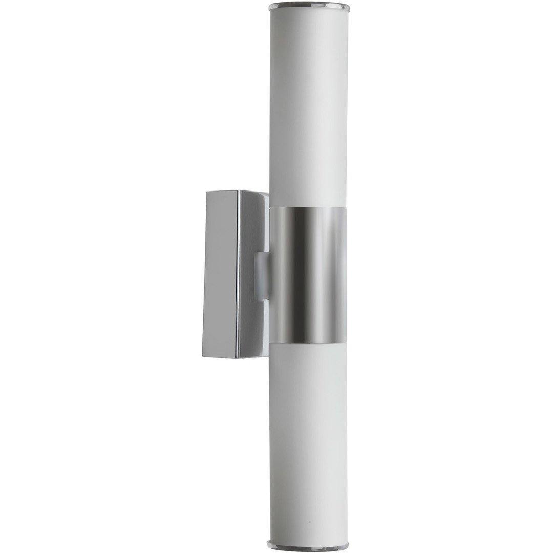 LED Satin Chrome with White Cylindrical Glass Shade Wall Sconce - LV LIGHTING