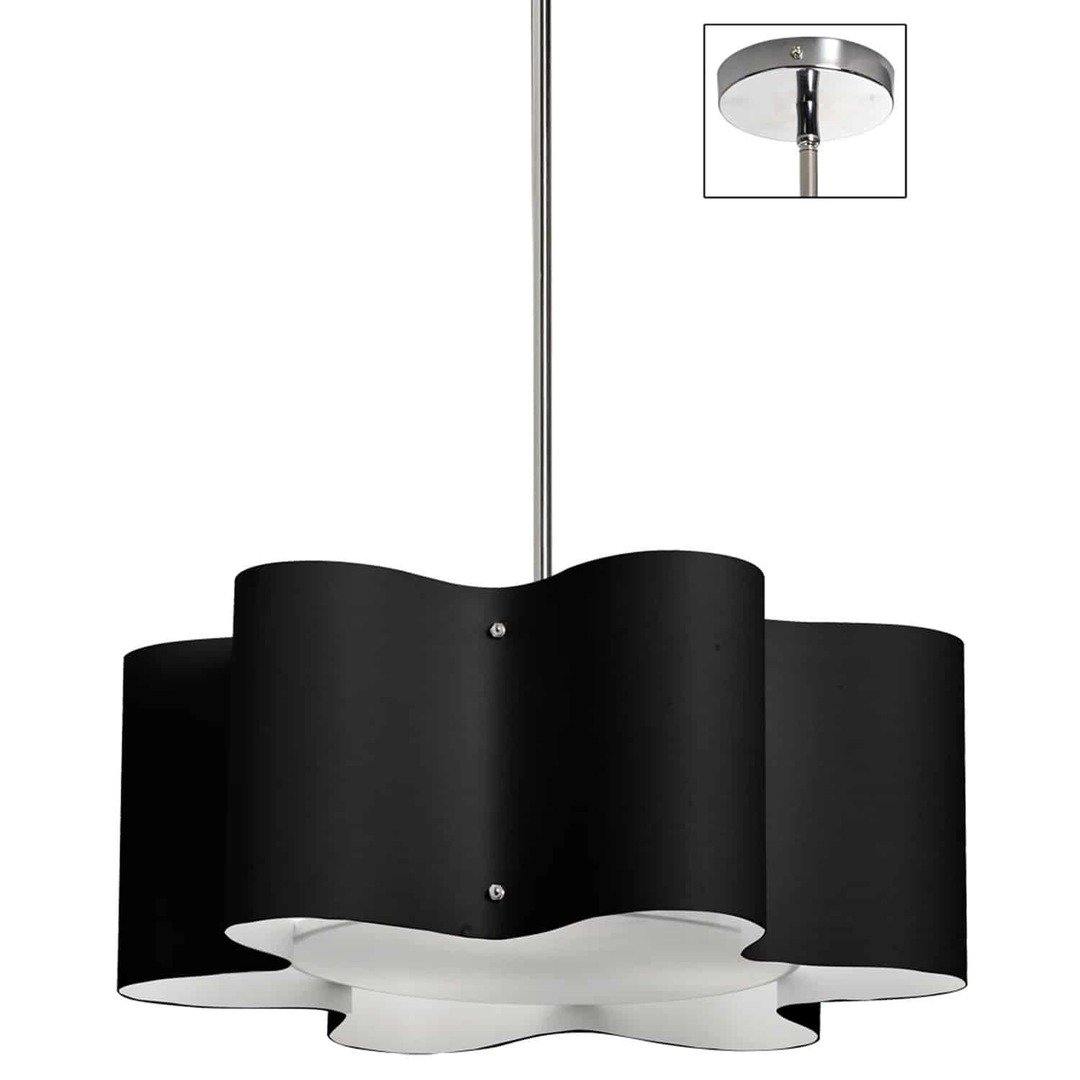Polished Chrome with Star Fabric Shade Chandelier - LV LIGHTING