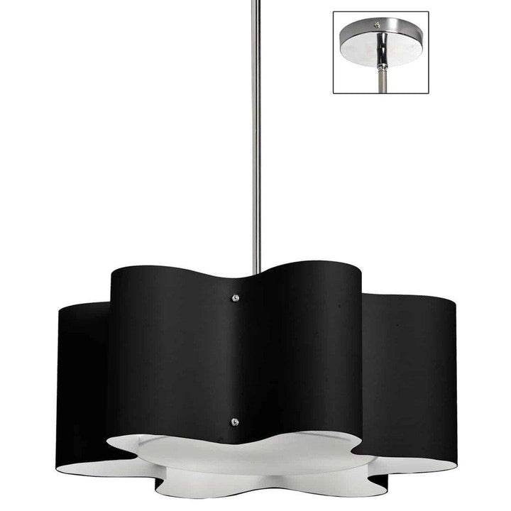 Polished Chrome with Star Fabric Shade Chandelier - LV LIGHTING