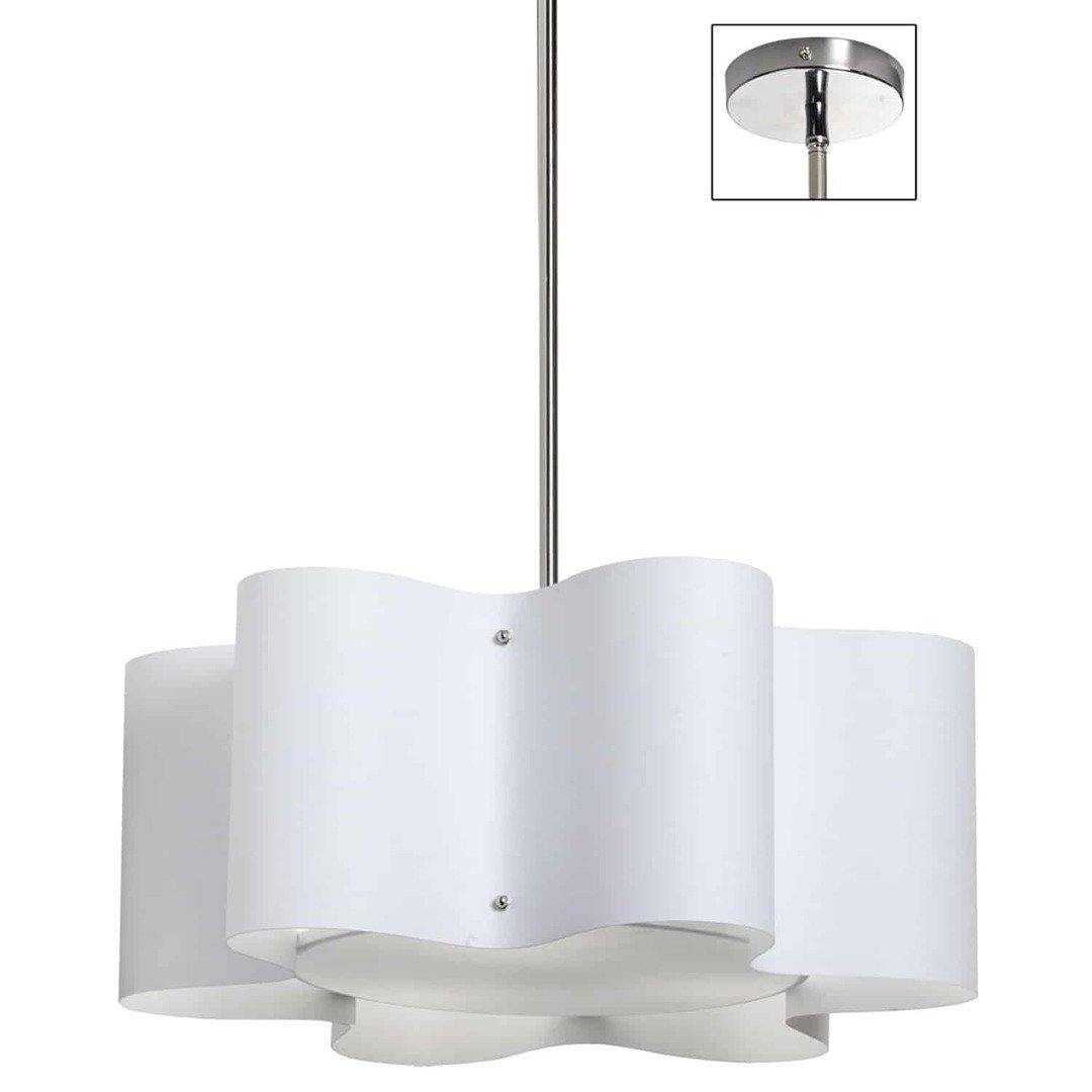 Polished Chrome with Star Fabric Shade Chandelier - LV LIGHTING