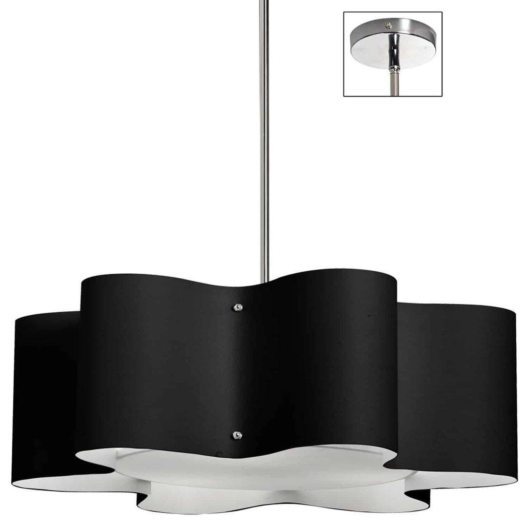 Polished Chrome with Star Fabric Shade Chandelier - LV LIGHTING