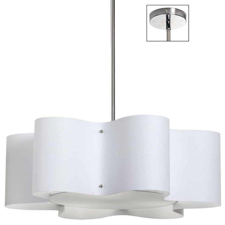 Polished Chrome with Star Fabric Shade Chandelier - LV LIGHTING