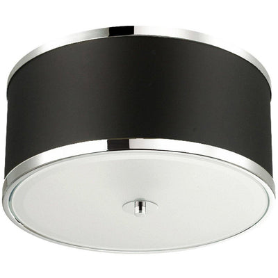 Steel with Fabric Drum Shade Flush Mount - LV LIGHTING