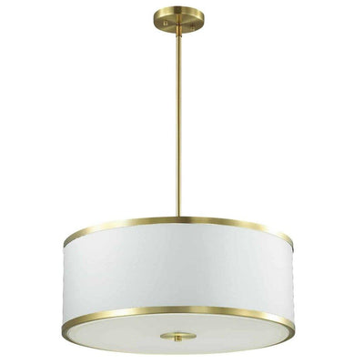 Steel with Fabric Drum Shade Pendant - LV LIGHTING