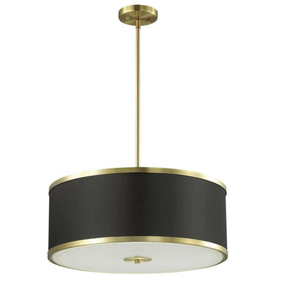 Steel with Fabric Drum Shade Pendant - LV LIGHTING