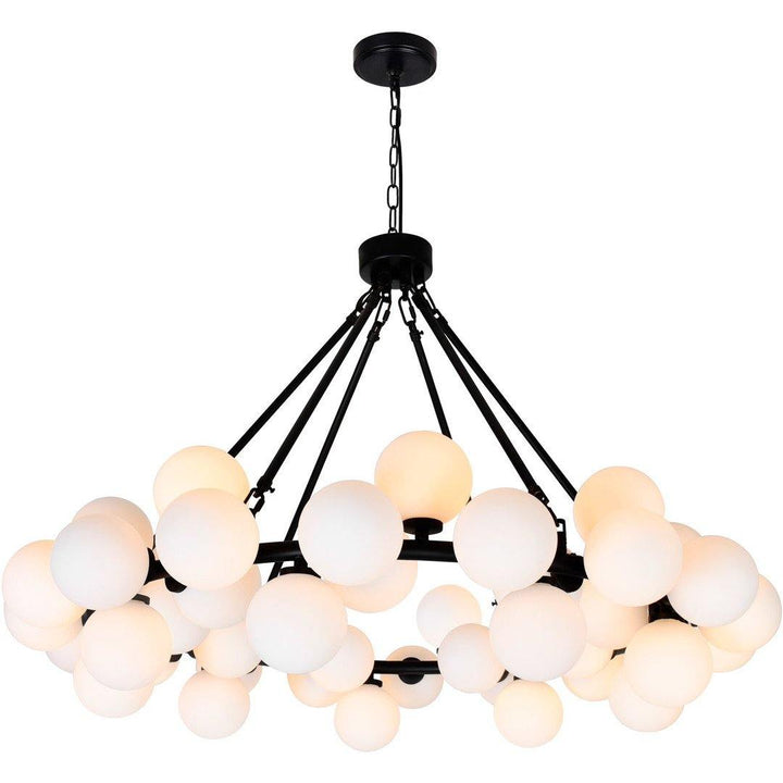Steel with Glass Globe Chandelier - LV LIGHTING