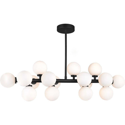 Steel with White Glass Globe Linear Pendant - LV LIGHTING