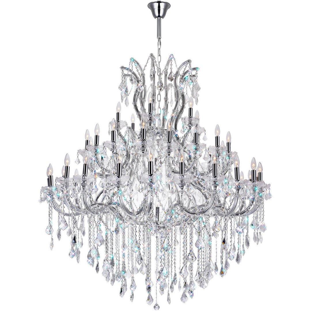 Polished Chrome with Crystal Drops Chandelier - LV LIGHTING