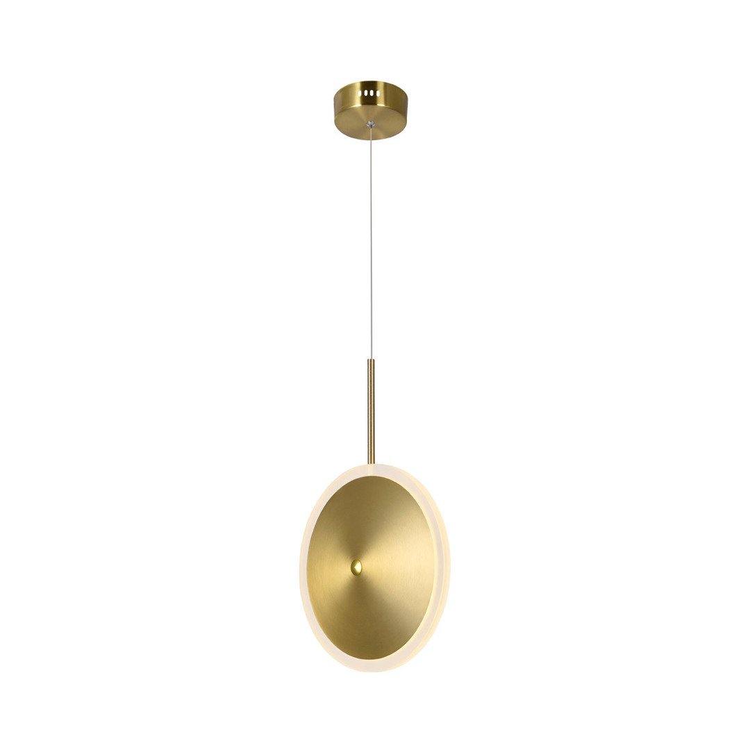 LED Brass with Vertical Disk Shade Pendant - LV LIGHTING