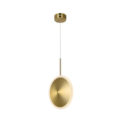 LED Brass with Vertical Disk Shade Pendant - LV LIGHTING