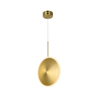 LED Brass with Vertical Disk Shade Pendant - LV LIGHTING
