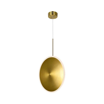 LED Brass with Vertical Disk Shade Pendant - LV LIGHTING