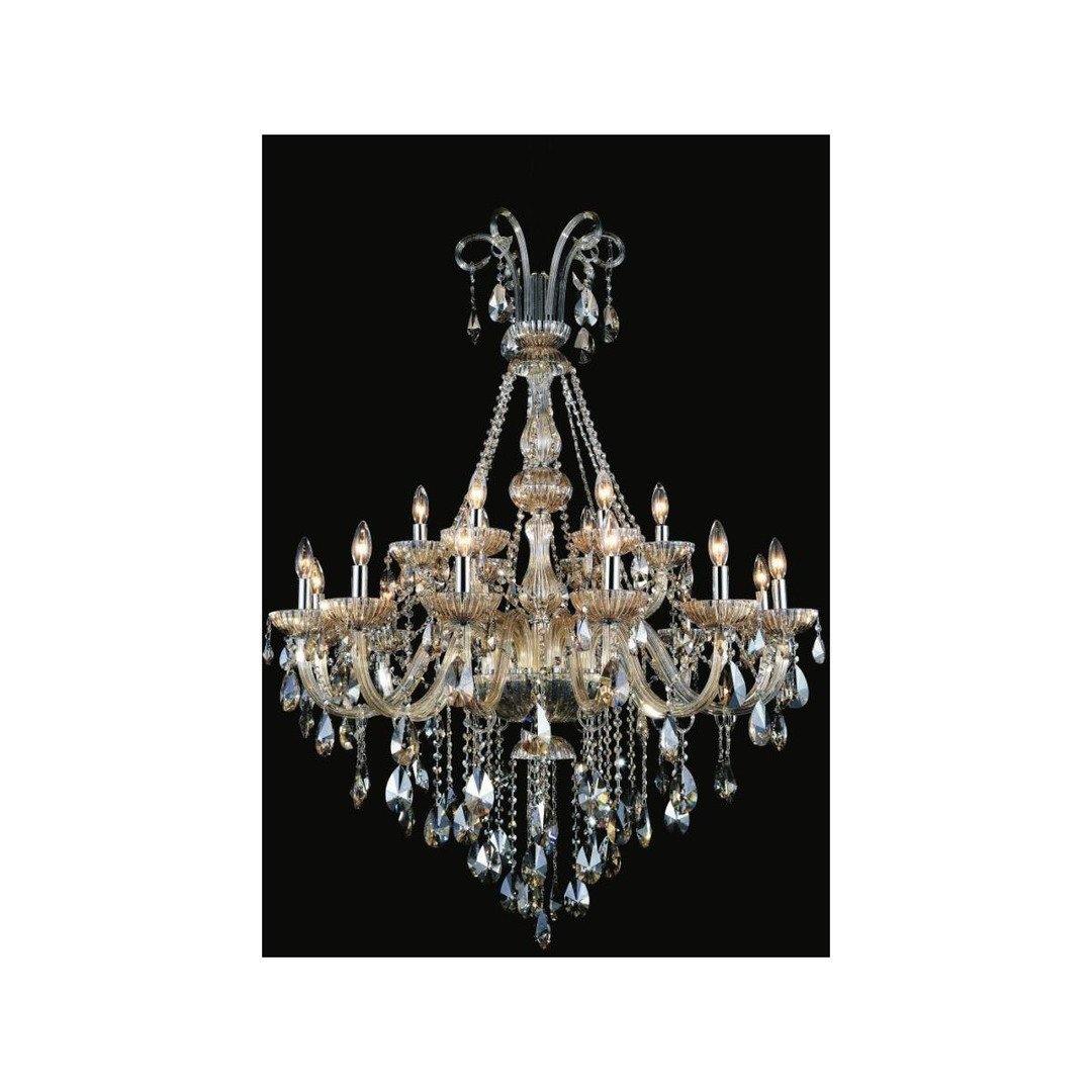 Steel Sweep Up Arms with Crystal Chandelier - LV LIGHTING