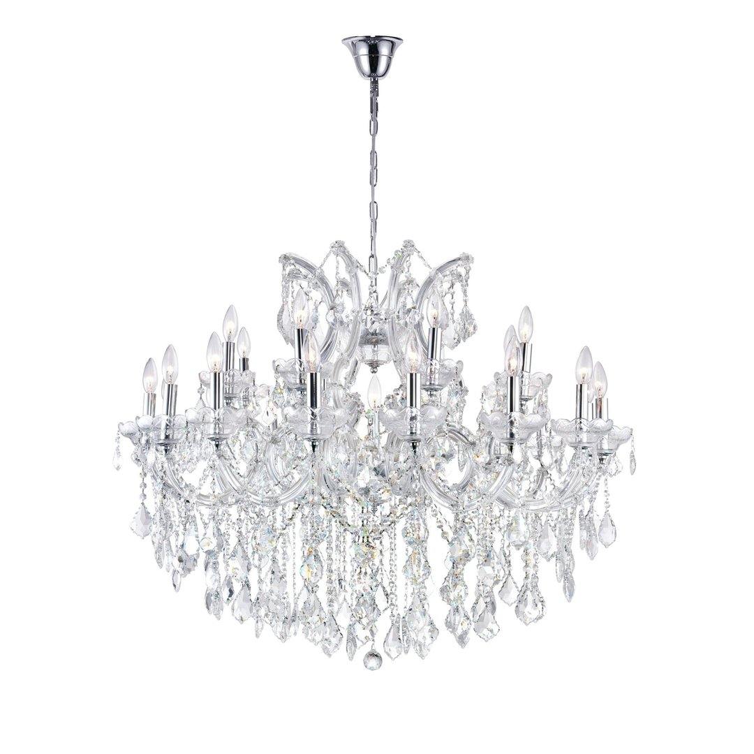 Chrome with 19 Light Crystal Chandelier - LV LIGHTING