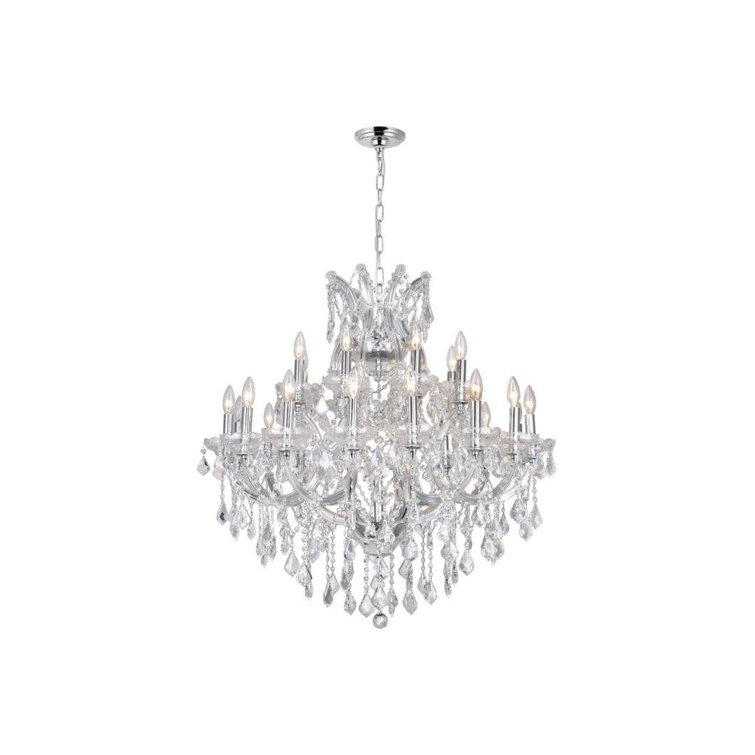 Chrome with 25 Light Crystal Chandelier - LV LIGHTING