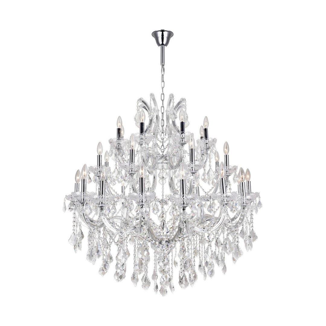 Chrome with 33 Light Crystal Chandelier - LV LIGHTING