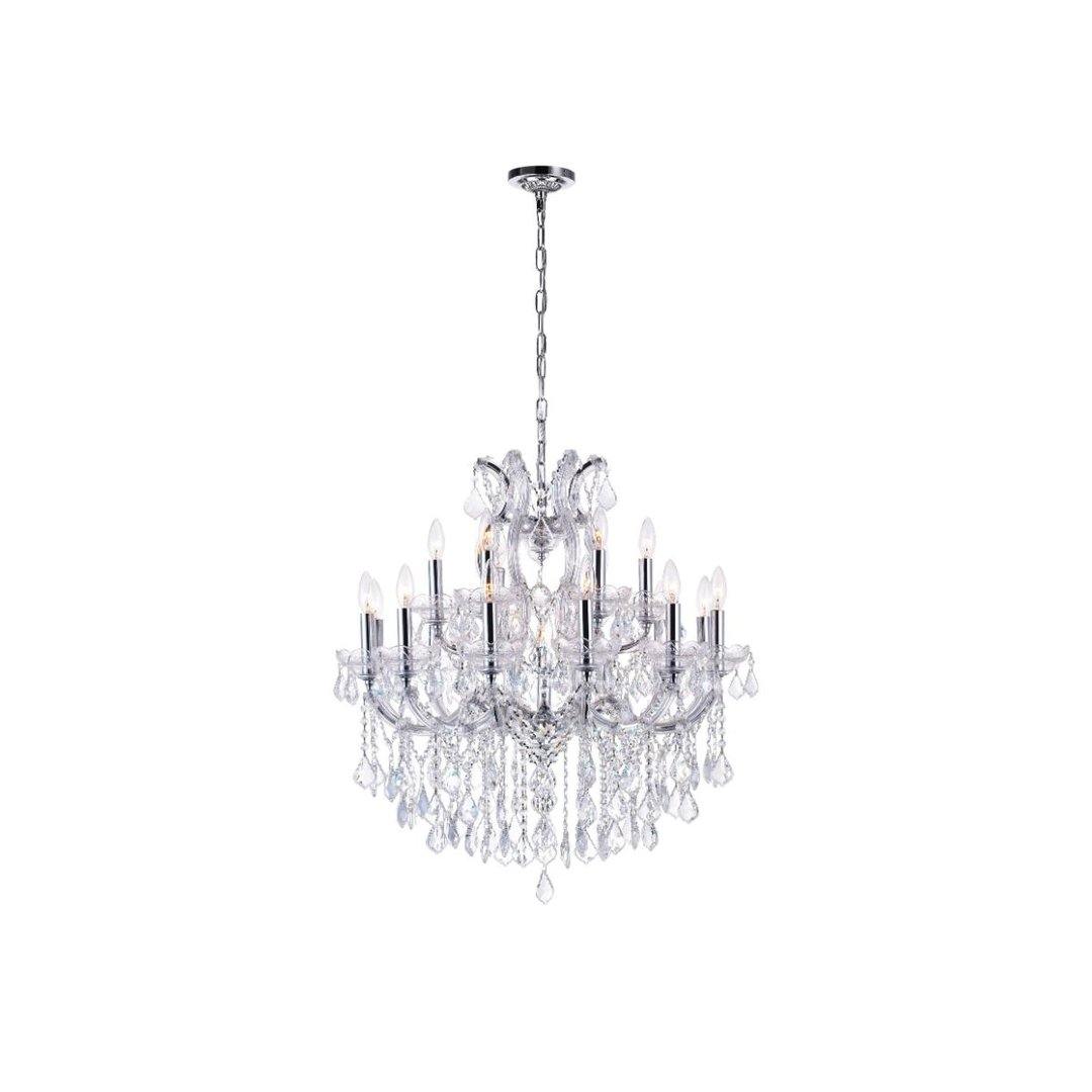 Chrome with 19 Light Crystal Chandelier - LV LIGHTING