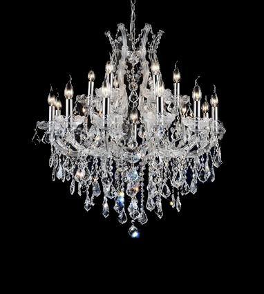 Chrome with 19 Light Crystal Chandelier - LV LIGHTING