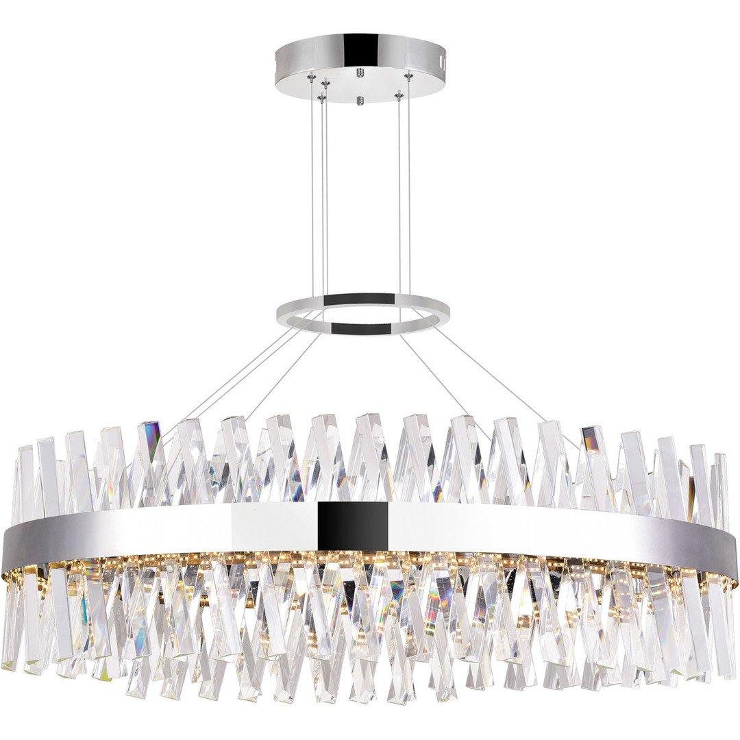 Chrome with Crystal Oval Linear Chandelier - LV LIGHTING