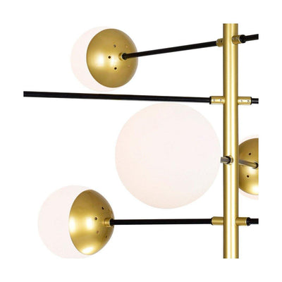 Medallion Gold with White Glass Globe Chandelier - LV LIGHTING