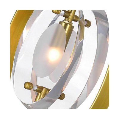 Brass Ring with Glass Panel Linear Pendant - LV LIGHTING
