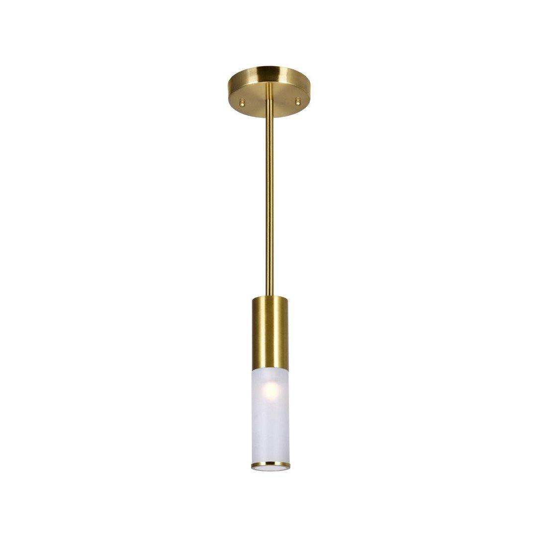 Brass with Glass Tube Shade Mini Pendant - LV LIGHTING