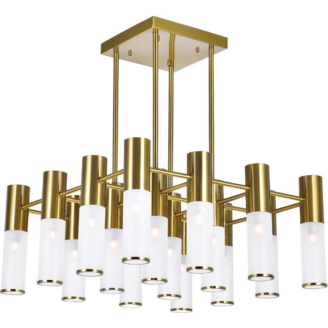 Brass with Frosted Glass Tube Chandelier - LV LIGHTING