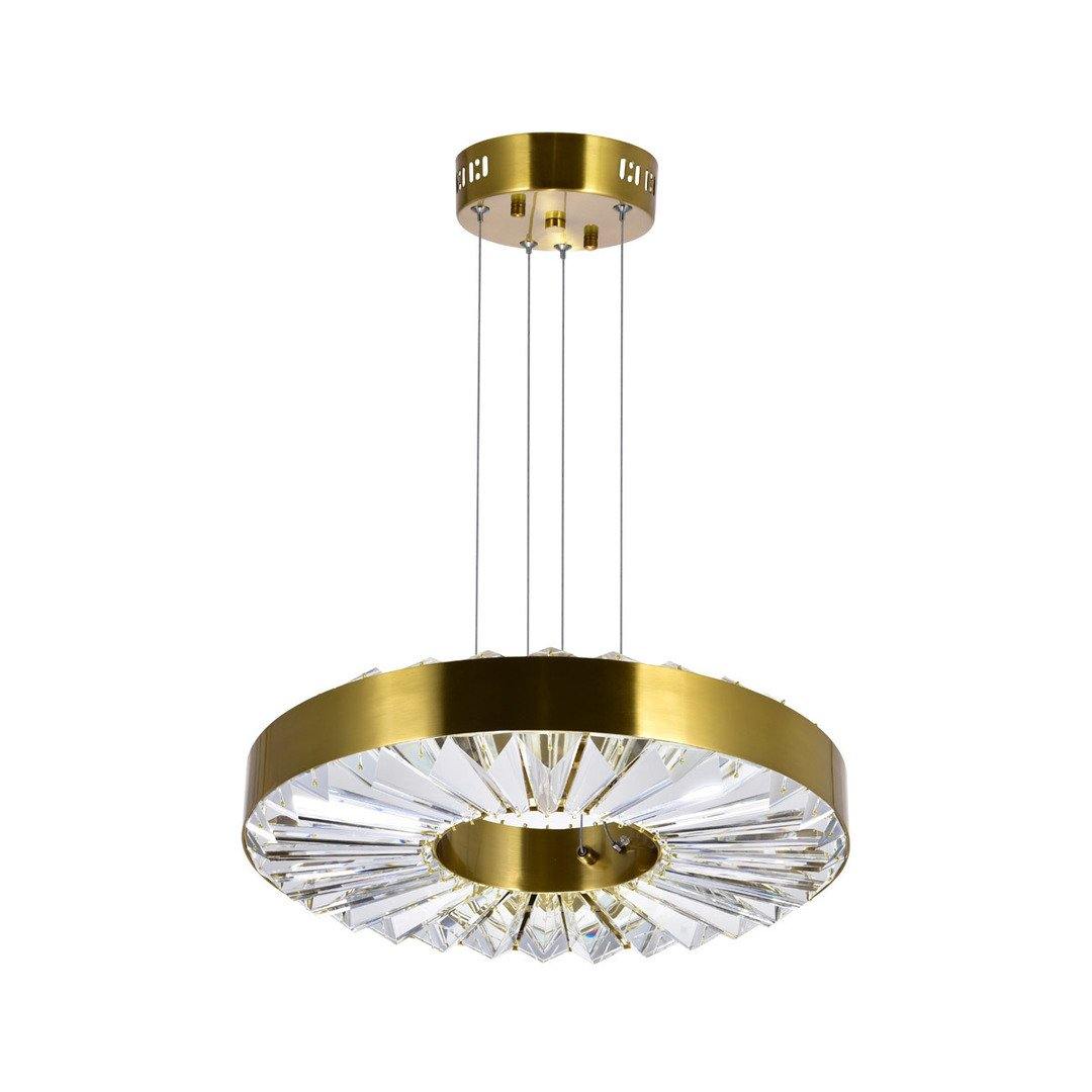 LED Brass Ring with Crystal Pendant - LV LIGHTING