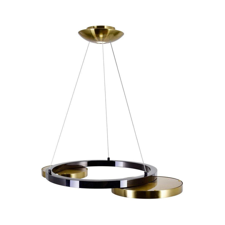 LED Brass with Pearl Black Tripple Ring Chandelier - LV LIGHTING