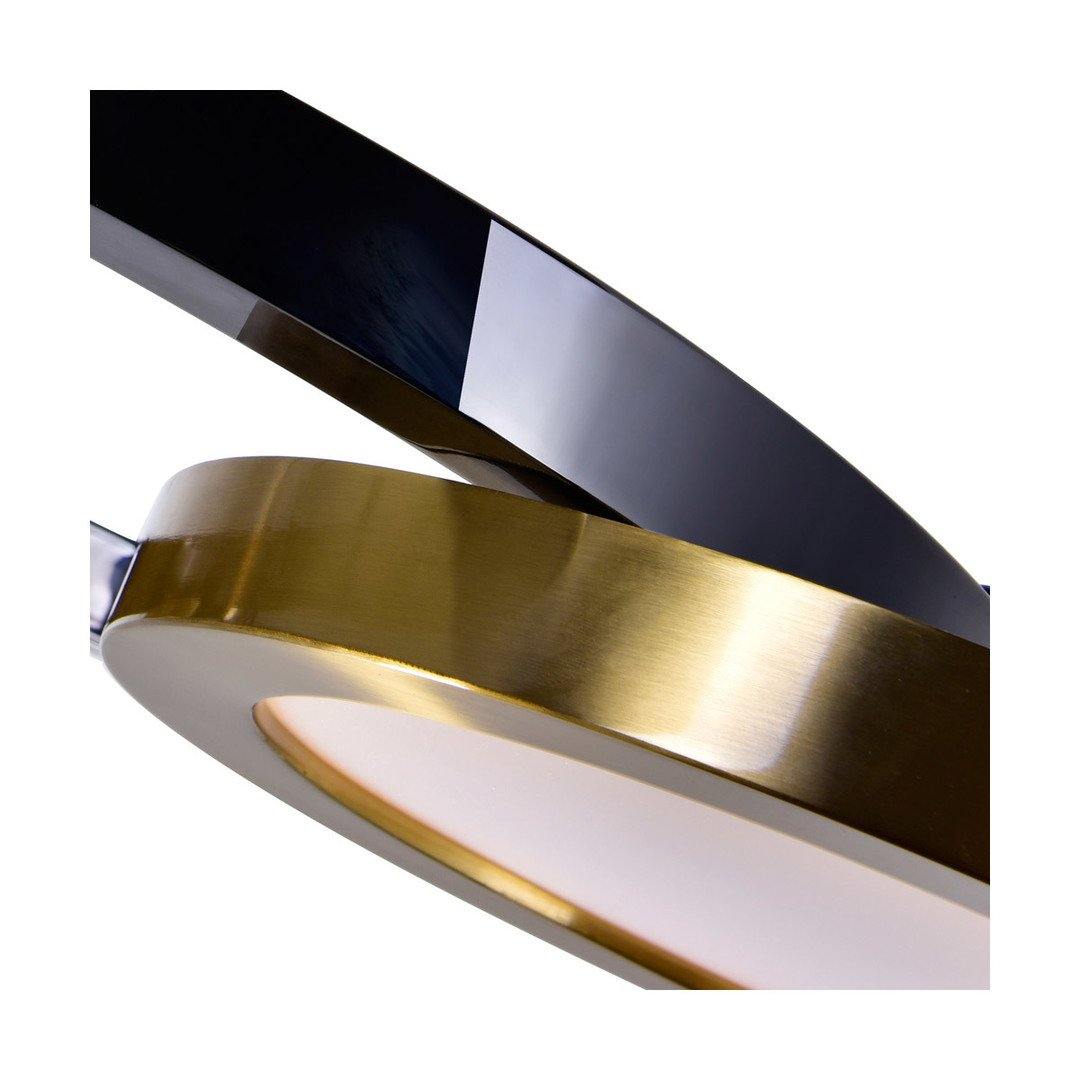 LED Brass with Pearl Black Tripple Ring Chandelier - LV LIGHTING