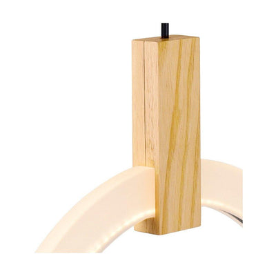 LED Ring with White Oak Chandelier - LV LIGHTING